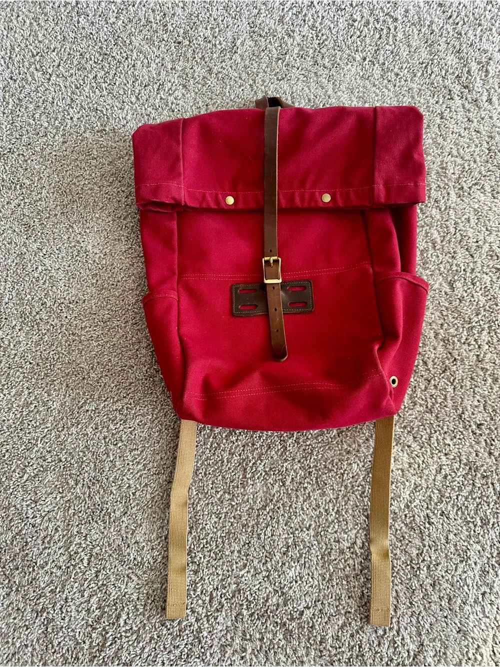 ARCHIVAL Red Canvas Roll-Top Men's Ruck sack-